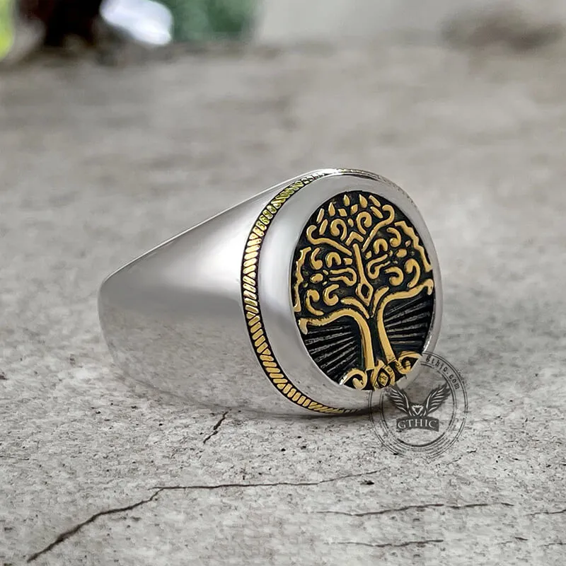 Tree of Life Signet Sterling Silver Viking Ring sold by GTHIC product image thumbnail 4