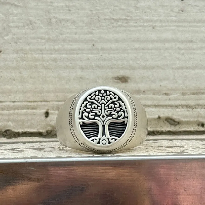 Tree of Life Signet Sterling Silver Viking Ring sold by GTHIC