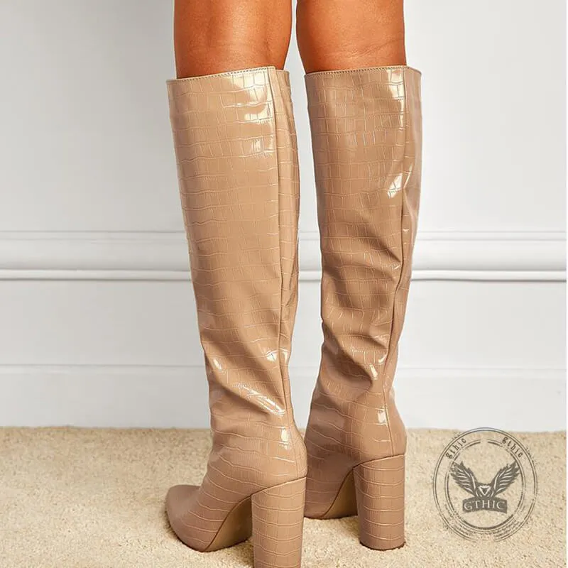 Fashion Chunky High Heel Pointed Toe Slip-on High Boots sold by GTHIC product image thumbnail 4