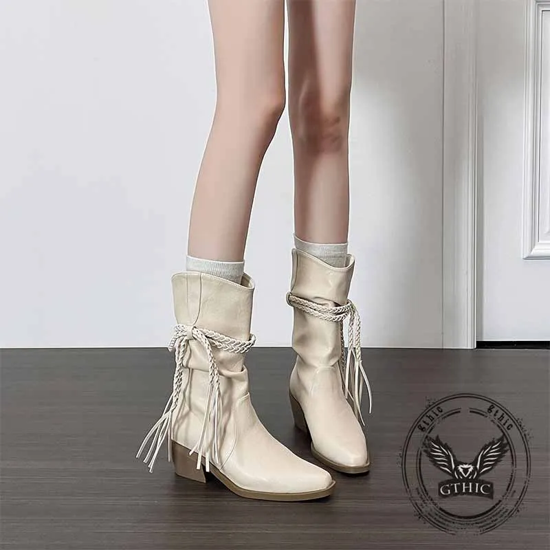 Wasteland Style Fringe Pointed Toe Martin Boots sold by GTHIC