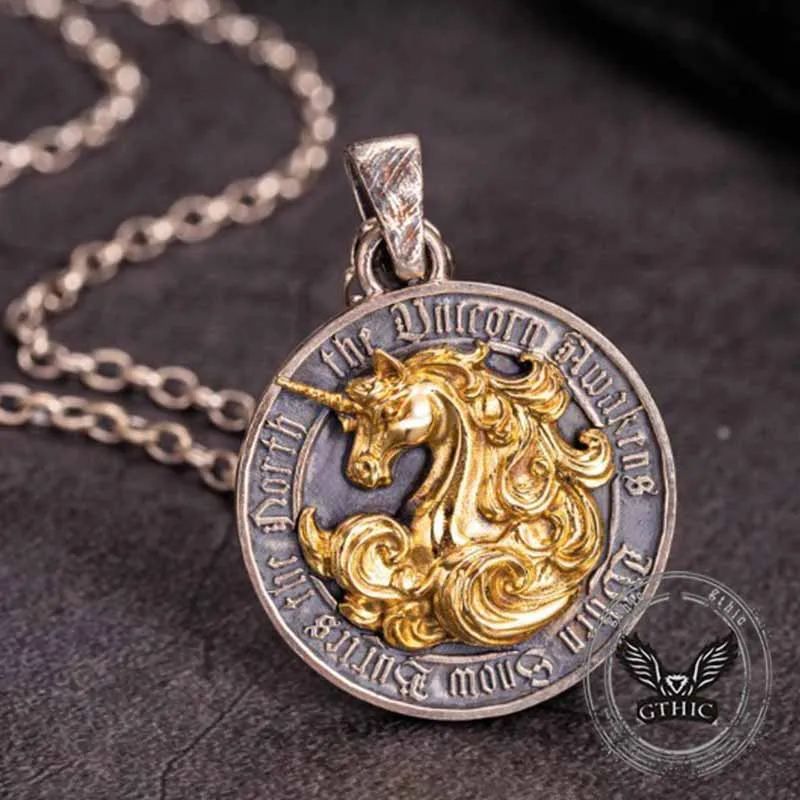 Vintage Unicorn Sterling Silver Animal Pendant sold by GTHIC