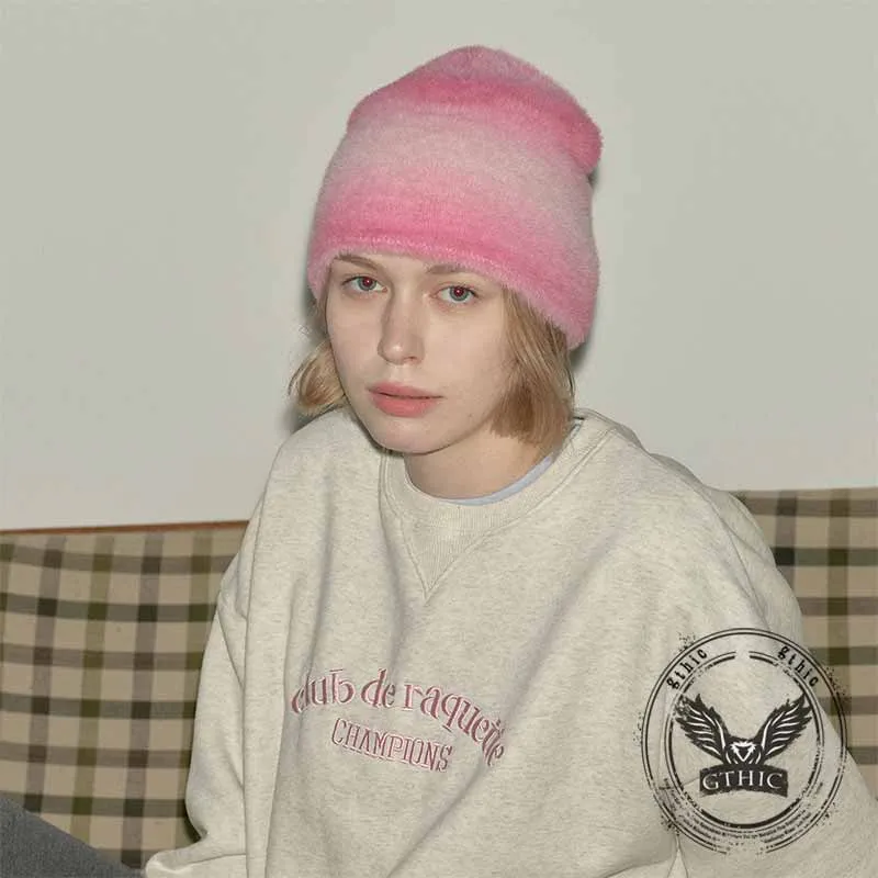 Fashion Gradient Color Knitted Brimless Beanie Hat sold by GTHIC