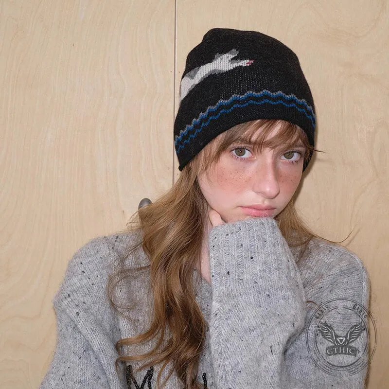 Soft Kitten Jacquard Pure Wool Knitted Beanie Hat sold by GTHIC product image thumbnail 4