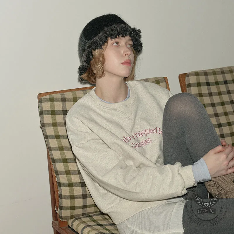 Retro Fringed Edge Patchwork Knitted Bucket Hat sold by GTHIC product image thumbnail 4