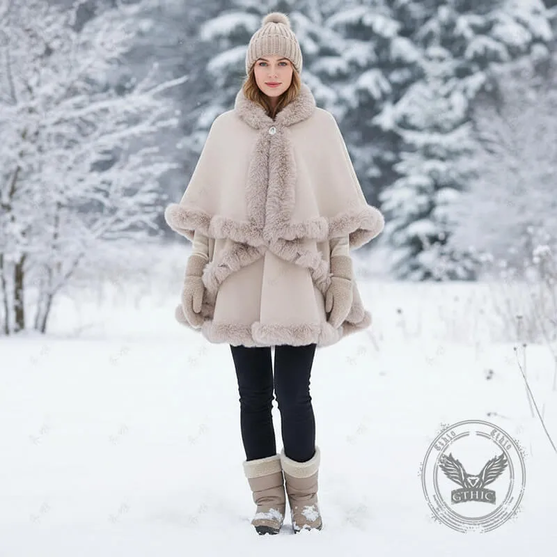 Double-Layered Faux Cashmere Cape Shawl sold by GTHIC product image thumbnail 2