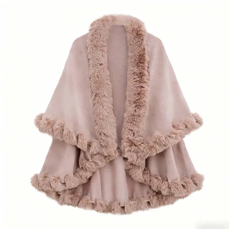 Double-Layered Faux Cashmere Cape Shawl sold by GTHIC product image thumbnail 5