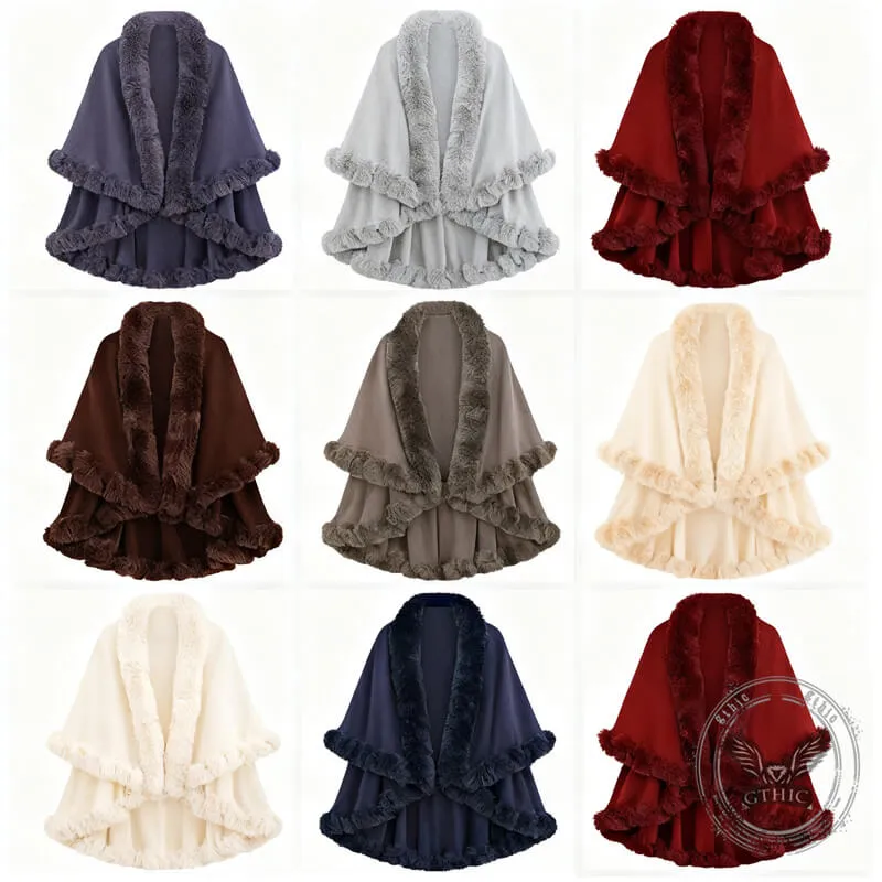 Double-Layered Faux Cashmere Cape Shawl sold by GTHIC product image thumbnail 3