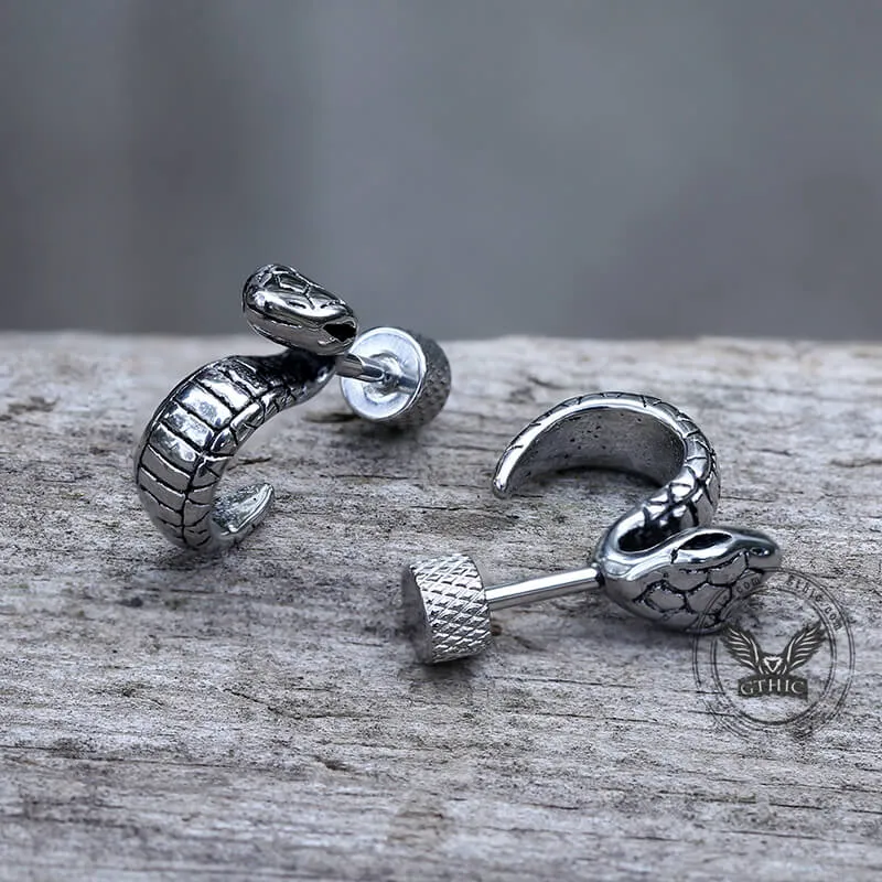 Gothic Cobra Snake Stainless Steel Stud Earrings sold by GTHIC product image thumbnail 3
