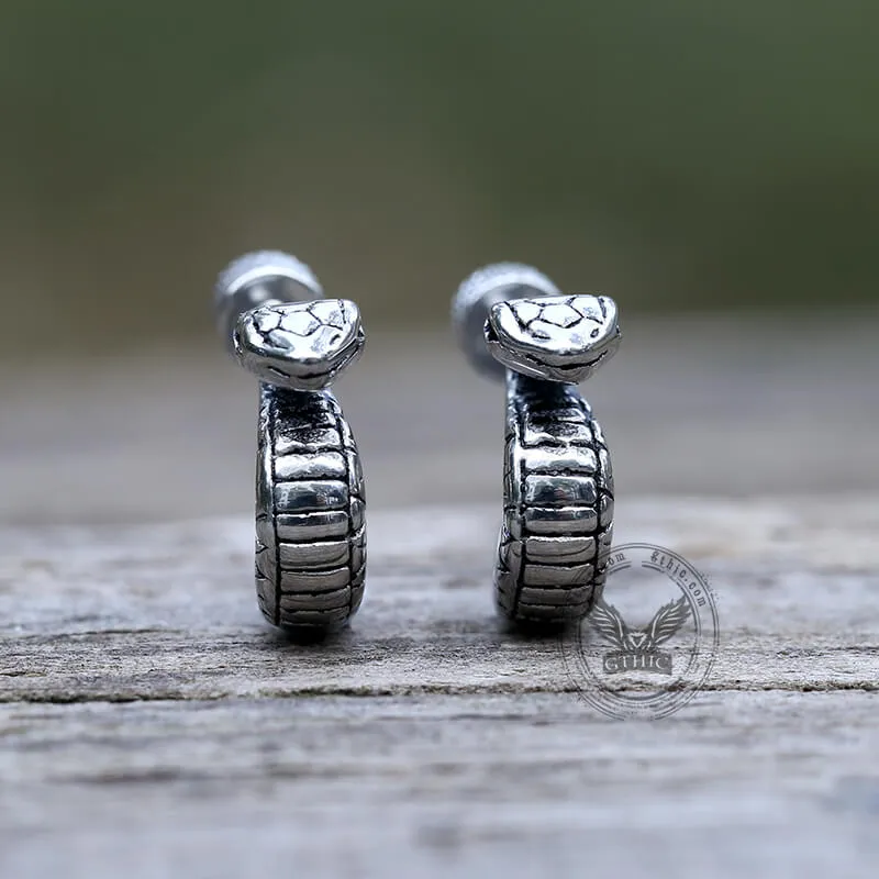 Gothic Cobra Snake Stainless Steel Stud Earrings sold by GTHIC product image thumbnail 4