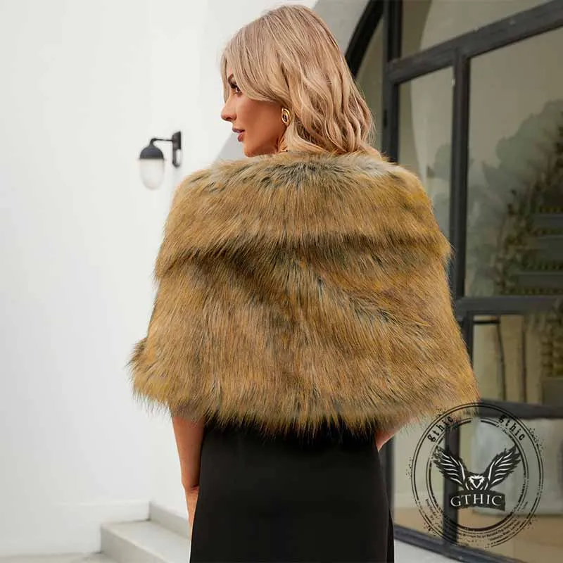 Fashion V-Neck Faux Fur Party Gown Plush Shawl sold by GTHIC product image thumbnail 5