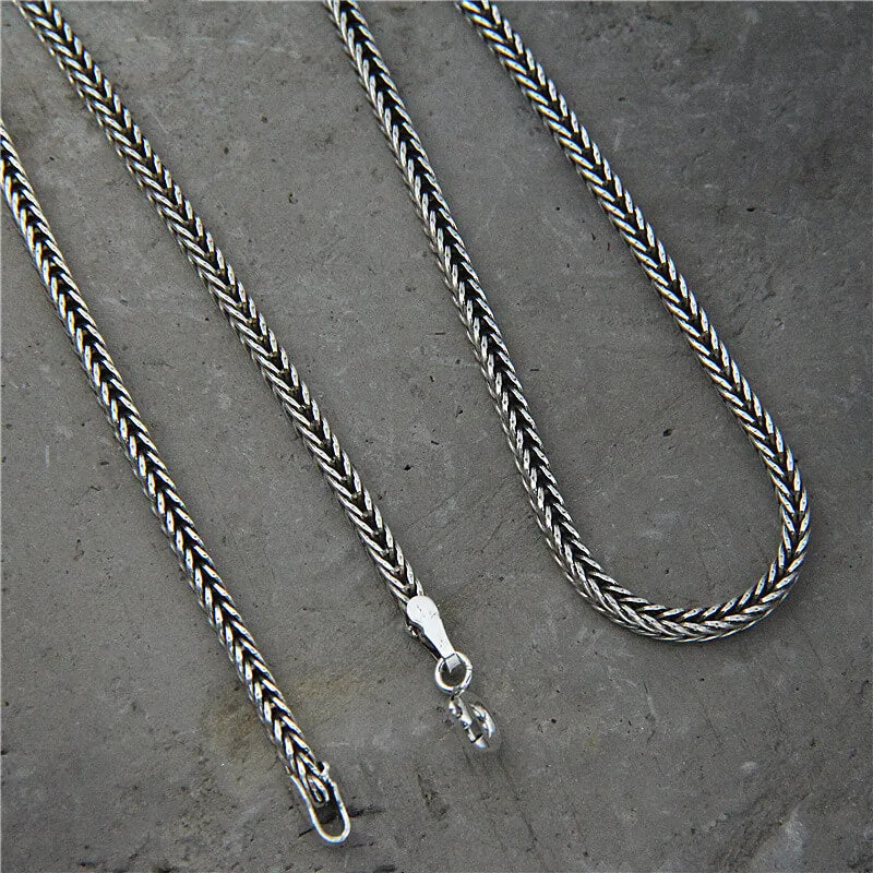 45-75cm Simple Sterling Silver Foxtail Chain Necklace sold by GTHIC