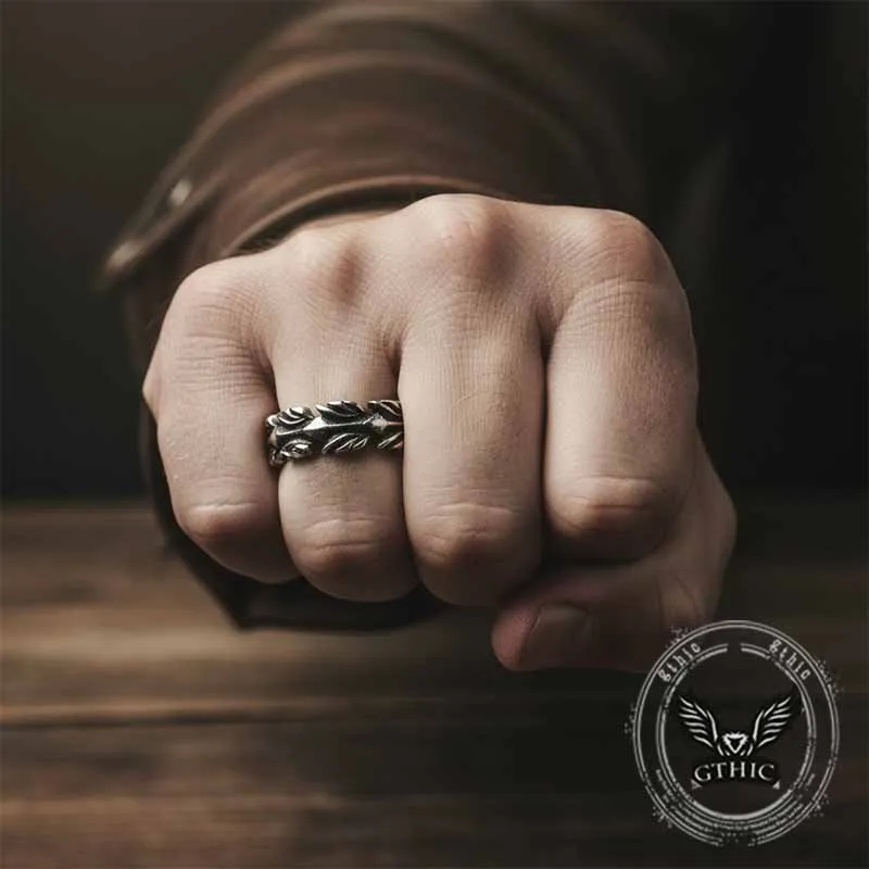 Vintage Animal Feather Stainless Steel Ring sold by GTHIC product image thumbnail 2