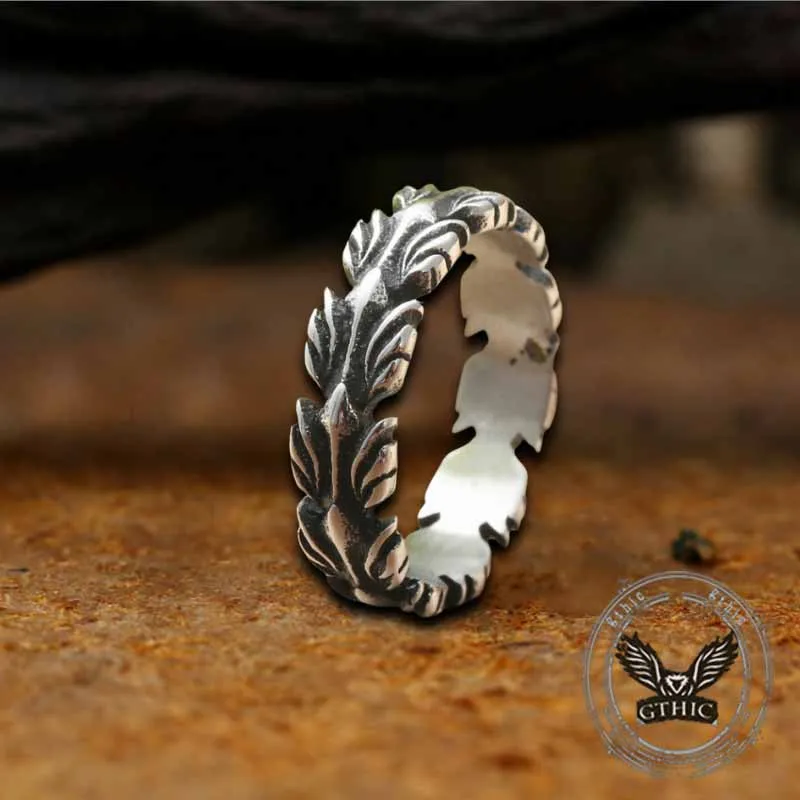 Vintage Animal Feather Stainless Steel Ring sold by GTHIC product image thumbnail 3
