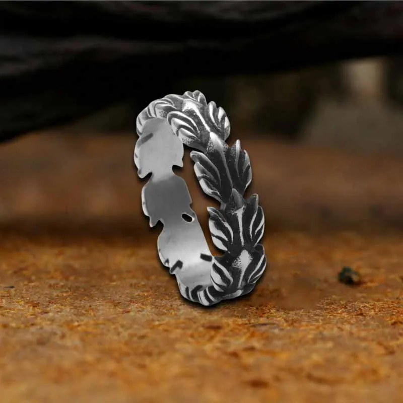 Vintage Animal Feather Stainless Steel Ring sold by GTHIC