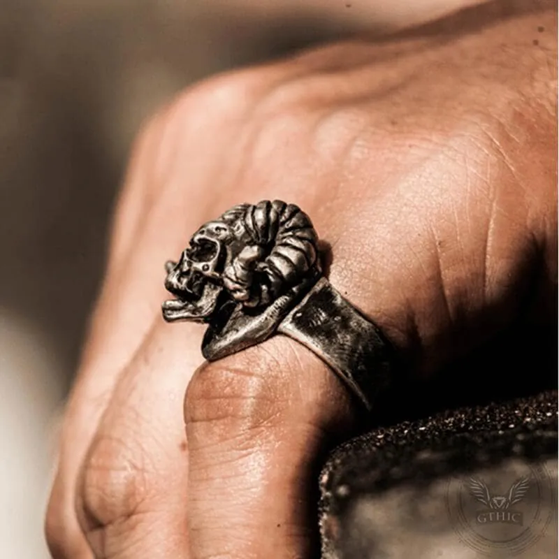 Horn Brass Skull Ring sold by GTHIC product image thumbnail 3