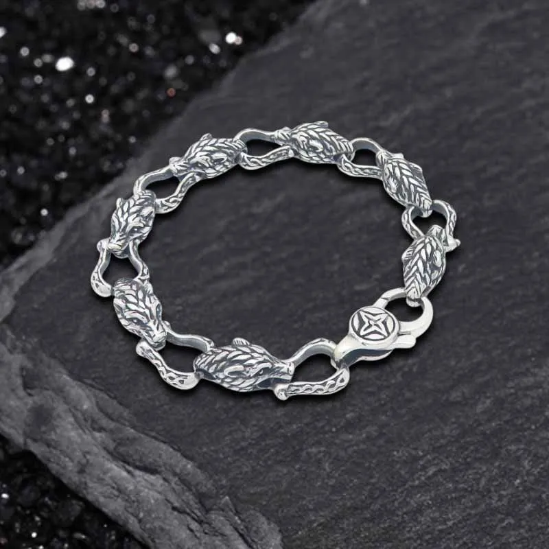 Domineering Wolf Head Stainless Steel Bracelet sold by GTHIC product image thumbnail 4