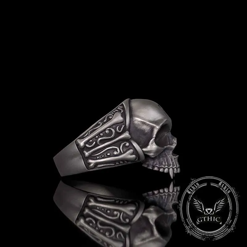 Gothic Skull Head Bone Sterling Silver Ring sold by GTHIC product image thumbnail 4