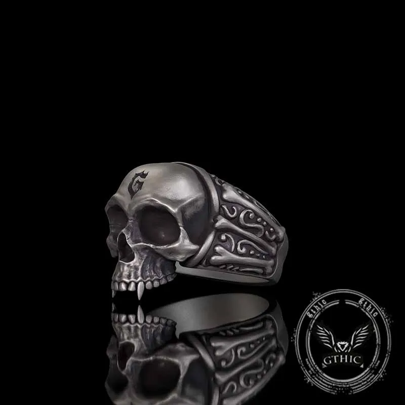 Gothic Skull Head Bone Sterling Silver Ring sold by GTHIC product image thumbnail 2