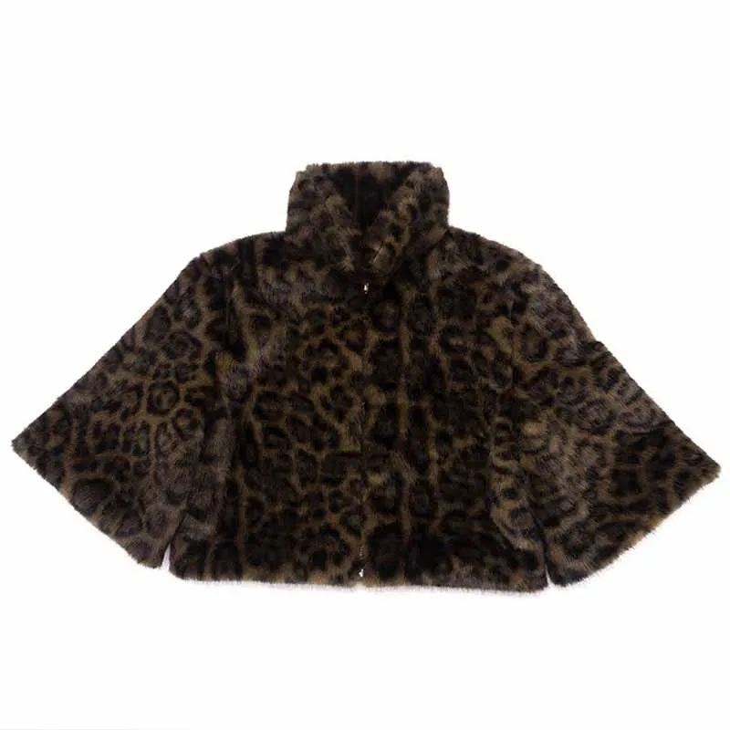 Fashion Leopard Print Lapel Plush Zip Short Top sold by GTHIC product image thumbnail 5