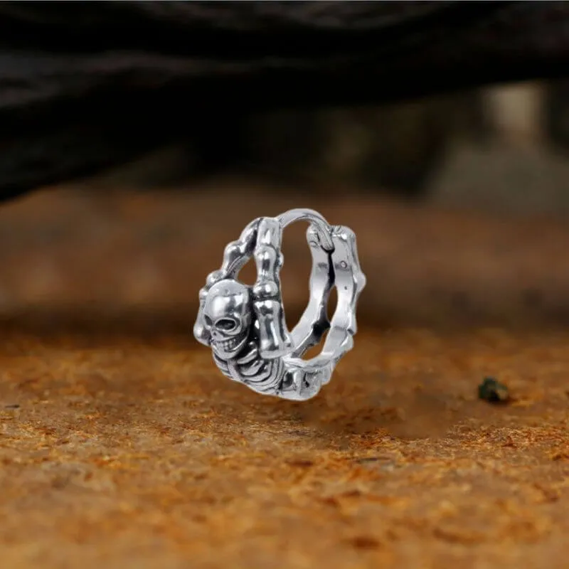 Punk Street Scorpion Stainless Steel Skull Hoop Earrings sold by GTHIC product image thumbnail 5