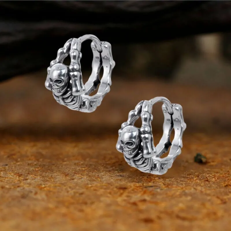 Punk Street Scorpion Stainless Steel Skull Hoop Earrings sold by GTHIC product image thumbnail 3