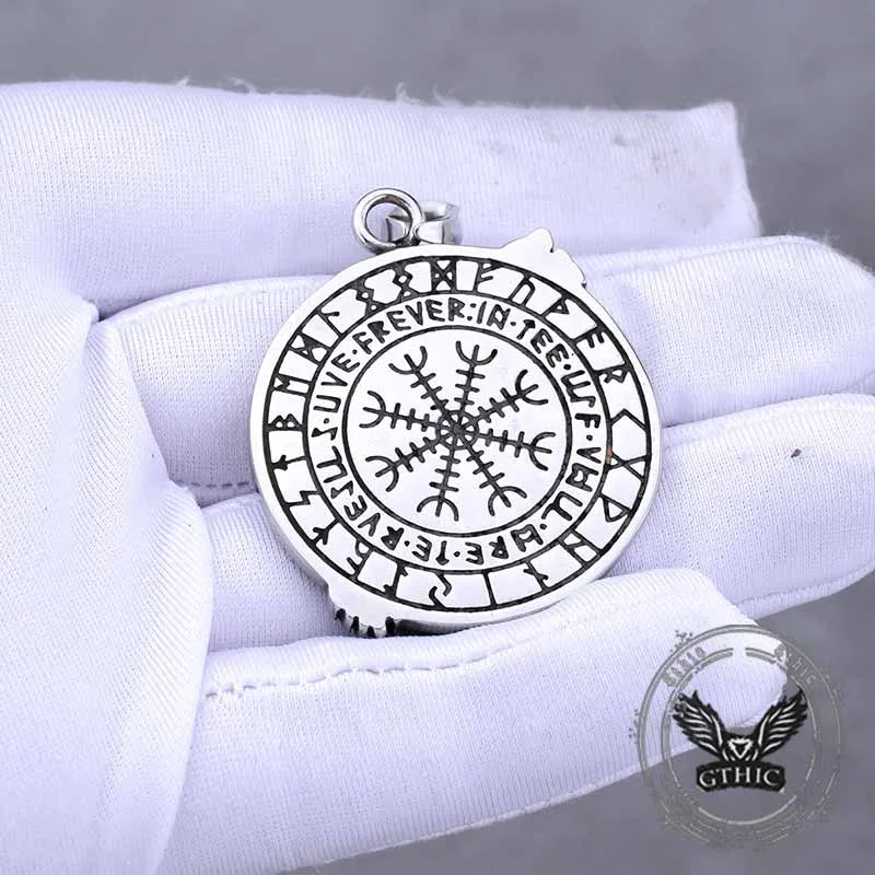 Viking Odin Raven Vegvisir Stainless Steel Pendant sold by GTHIC product image thumbnail 3