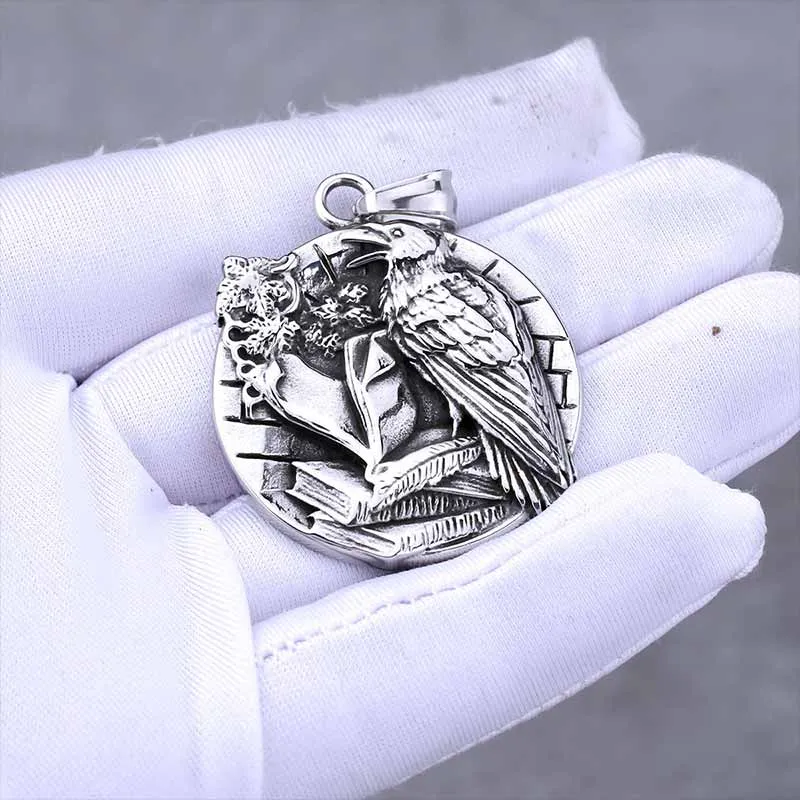 Viking Odin Raven Vegvisir Stainless Steel Pendant sold by GTHIC product image thumbnail 4