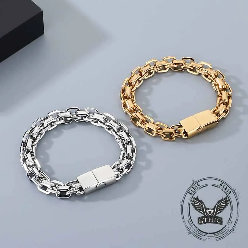Hip Hop Double Row Hollow Stainless Steel Bracelet sold by GTHIC product image thumbnail 4