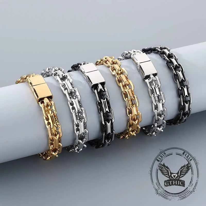 Hip Hop Double Row Hollow Stainless Steel Bracelet sold by GTHIC product image thumbnail 5