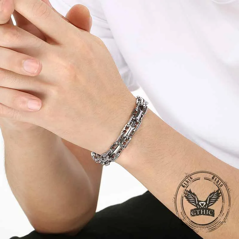Hip Hop Double Row Hollow Stainless Steel Bracelet sold by GTHIC product image thumbnail 2