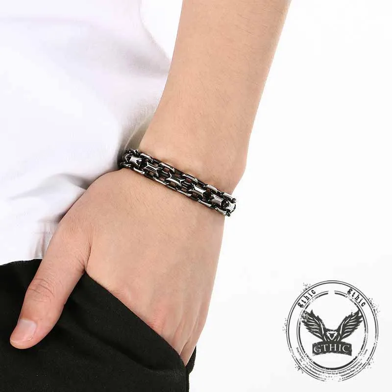 Hip Hop Double Row Hollow Stainless Steel Bracelet sold by GTHIC product image thumbnail 3