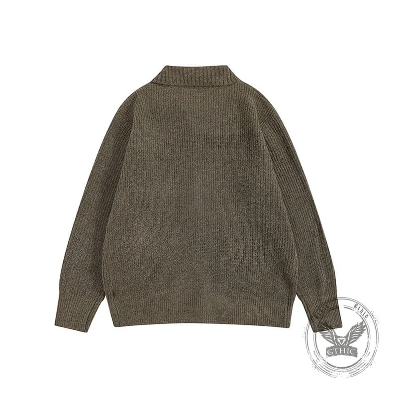 Retro Loose Collared Button-Down Cardigan Sweater sold by GTHIC product image thumbnail 4