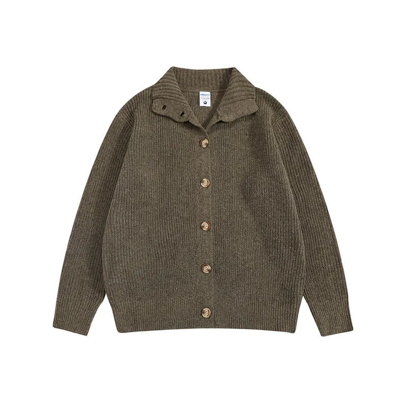 Retro Loose Collared Button-Down Cardigan Sweater sold by GTHIC