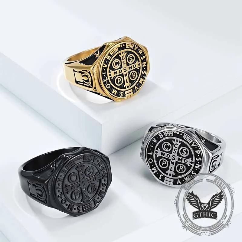 Vintage St. Benedict's Medal Stainless Steel Ring sold by GTHIC