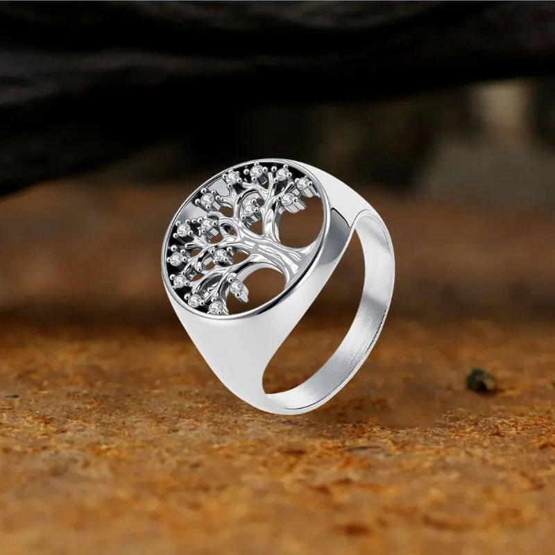 Fashion Gem Hollowed Tree Of Life Stainless Steel Viking Ring sold by GTHIC product image thumbnail 3