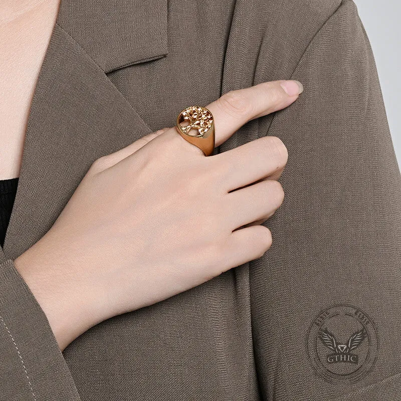 Fashion Gem Hollowed Tree Of Life Stainless Steel Viking Ring sold by GTHIC product image thumbnail 2