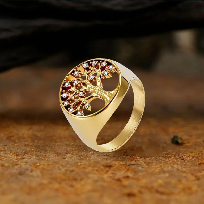 Fashion Gem Hollowed Tree Of Life Stainless Steel Viking Ring sold by GTHIC product image thumbnail 4