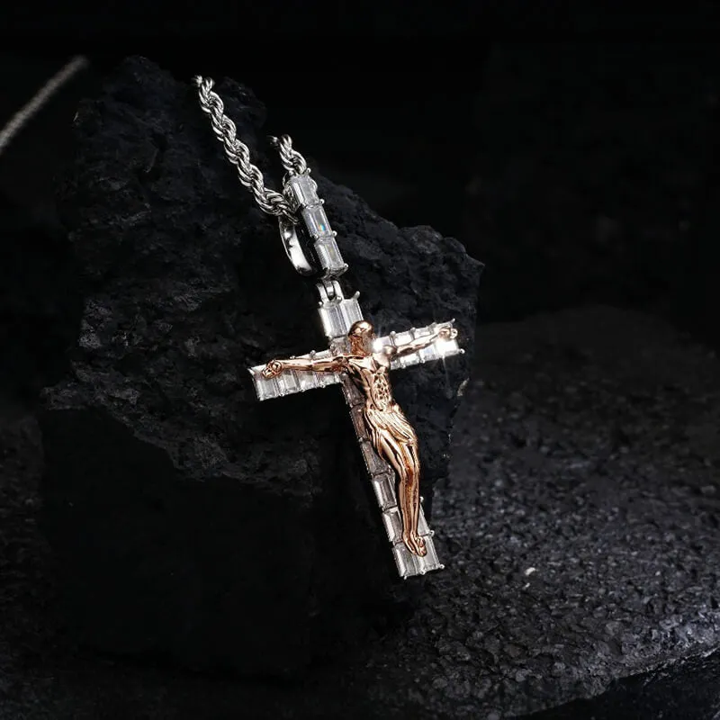 Crucifixion Of Jesus Copper-Set Zircon Cross Pendant sold by GTHIC