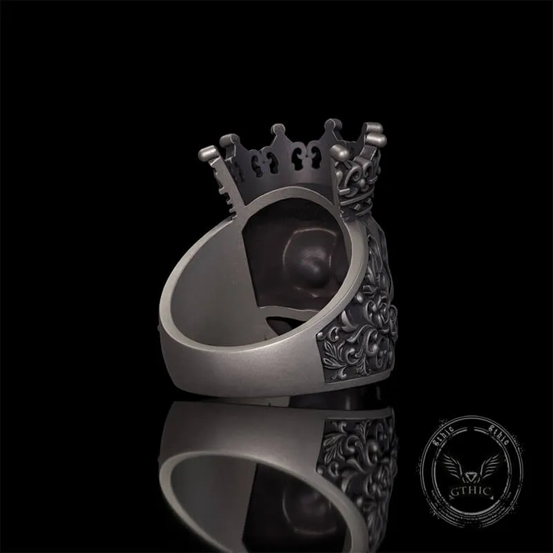 Gothic Snake Entwined Crown Skull Sterling Silver Ring sold by GTHIC product image thumbnail 5