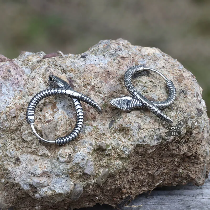 Rattlesnake Stainless Steel Snake Earrings sold by GTHIC product image thumbnail 5