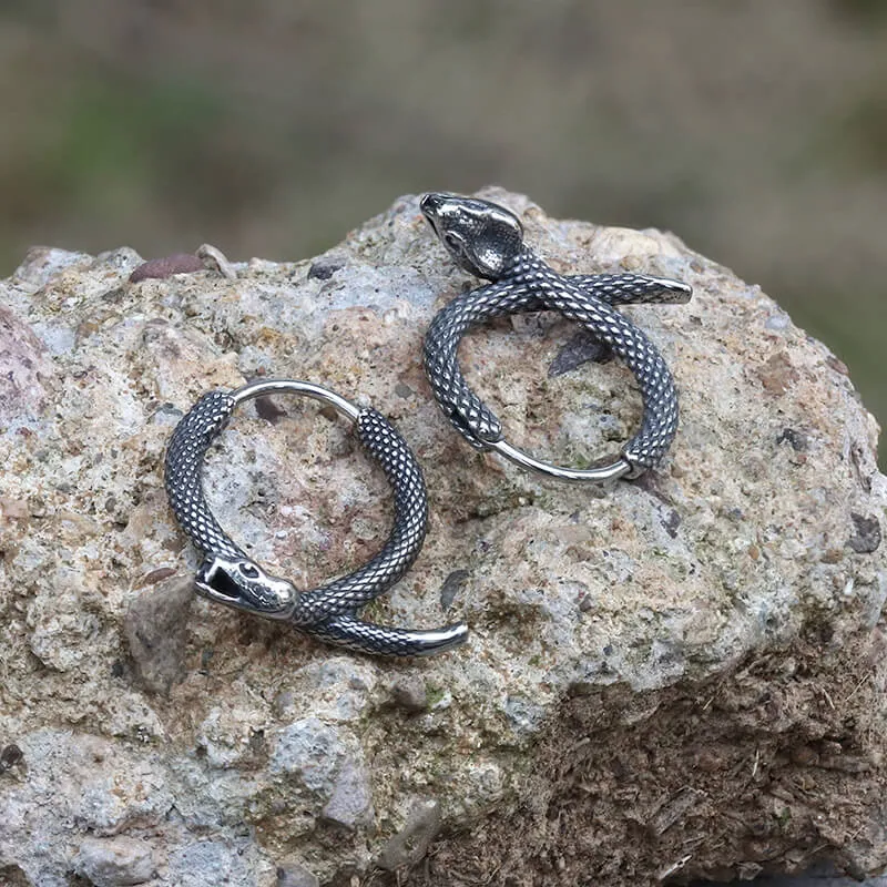 Rattlesnake Stainless Steel Snake Earrings sold by GTHIC product image thumbnail 2