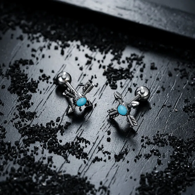 Vintage Gem Cross Arrow Stainless Steel Stud Earrings sold by GTHIC