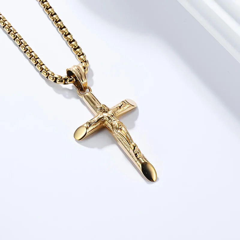 Punk Jesus Suffering Stainless Steel Cross Pendant sold by GTHIC product image thumbnail 4