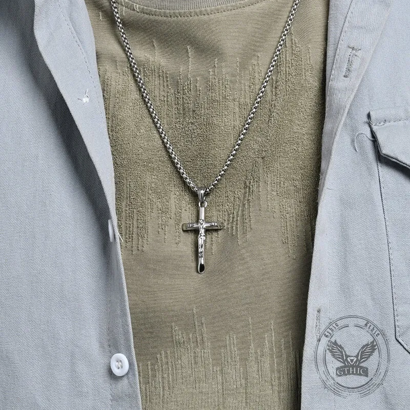 Punk Jesus Suffering Stainless Steel Cross Pendant sold by GTHIC product image thumbnail 2