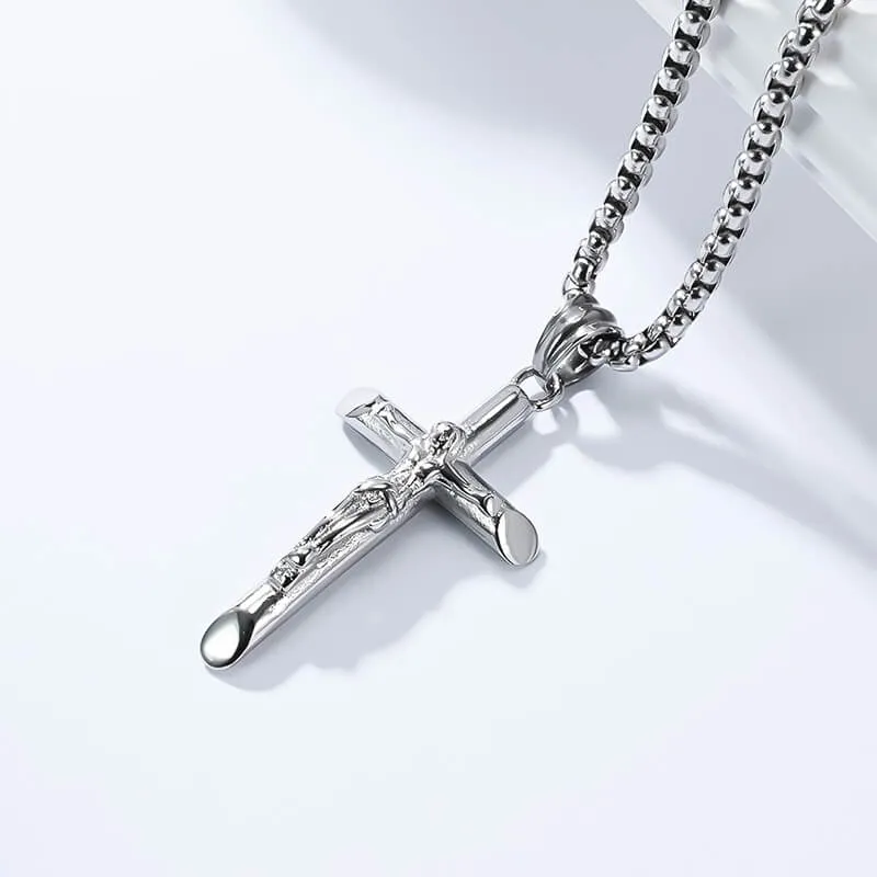 Punk Jesus Suffering Stainless Steel Cross Pendant sold by GTHIC product image thumbnail 3
