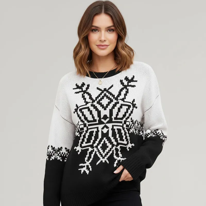 Casual Christmas Snowflake Loose Knit Sweater sold by GTHIC product image thumbnail 2