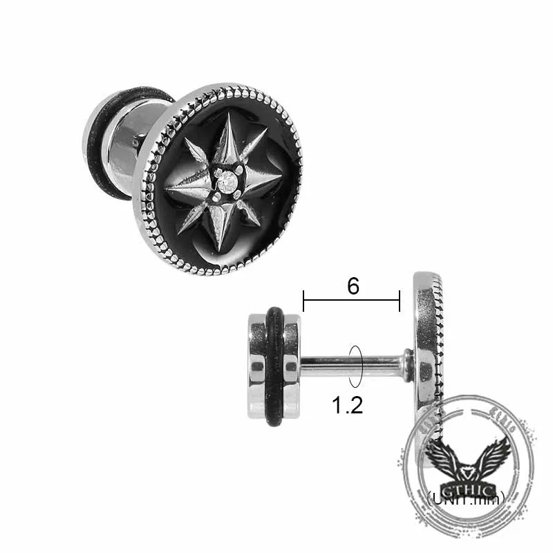 Punk Star Lion Head Cross Stainless Steel Earring Set sold by GTHIC product image thumbnail 3