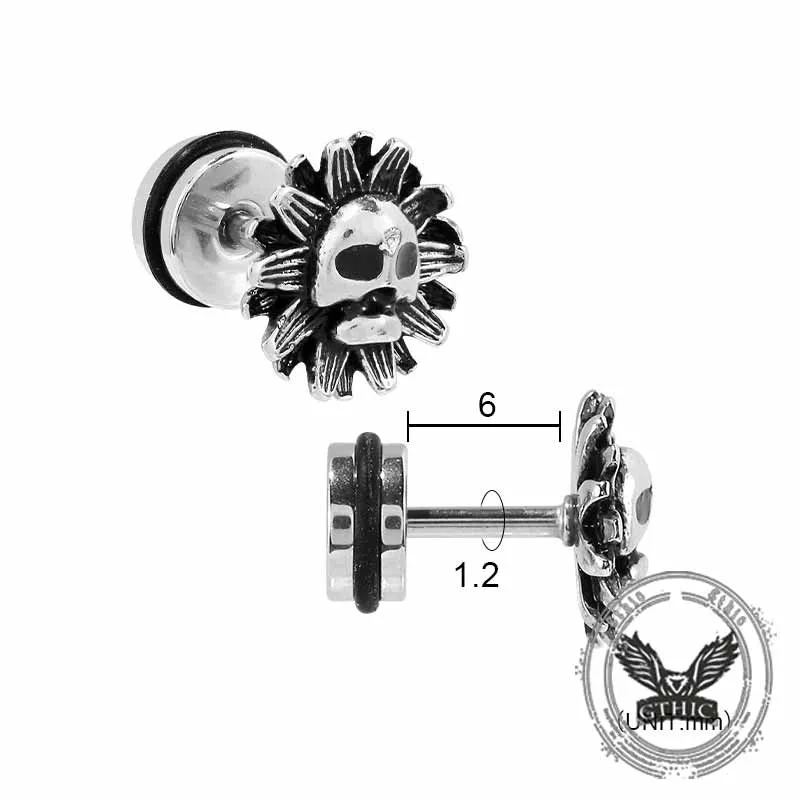Punk Star Lion Head Cross Stainless Steel Earring Set sold by GTHIC product image thumbnail 5