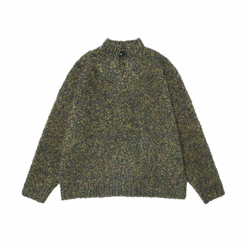 Simple Solid Color V-Neck Loose American Knit Sweater sold by GTHIC product image thumbnail 4