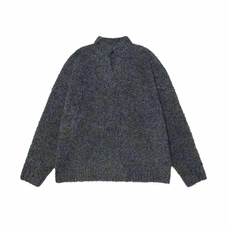 Simple Solid Color V-Neck Loose American Knit Sweater sold by GTHIC product image thumbnail 3